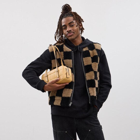 Coach Alter/Ego Satchel Bag In Checkerboard Upcrafted Leather - Picture 2 of 10